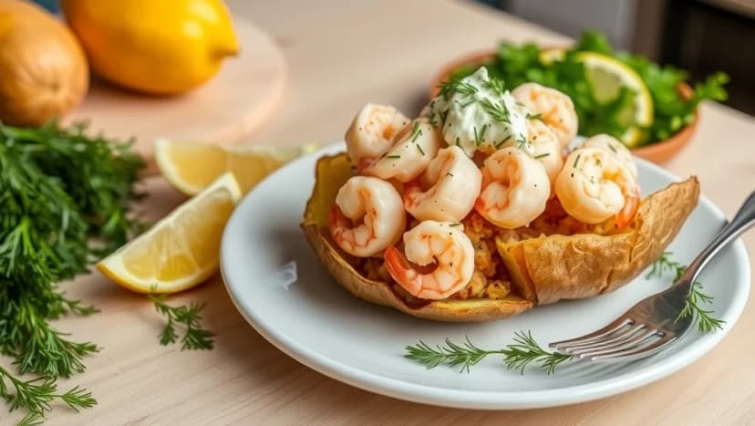 Bakad potatis med skagenröra hemma