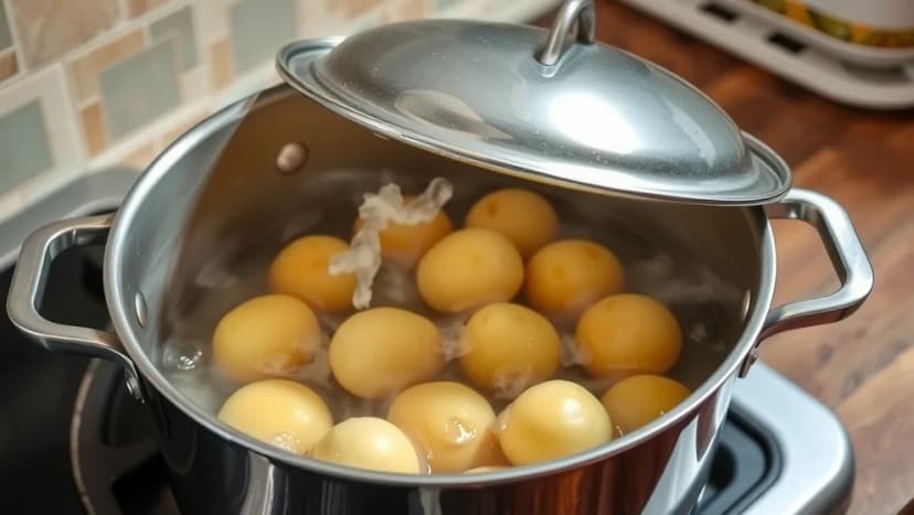 Koka potatis med eller utan lock